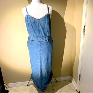 Faded Glory Denim Maxi Dress.  Size 10.